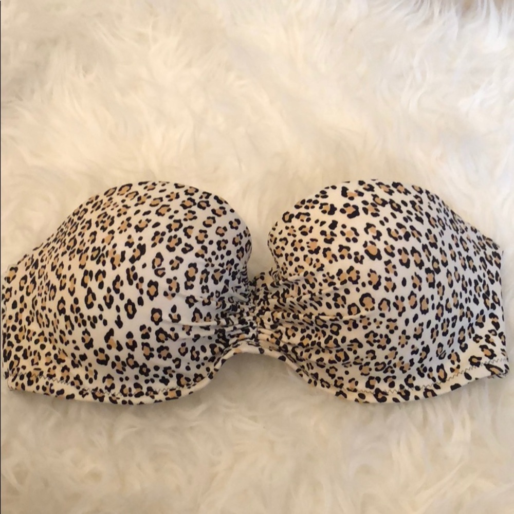 Strapless leopard Victoria’s Secret bikini top